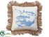 Silk Plants Direct Fish Pillow - Blue White - Pack of 3