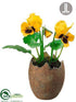 Silk Plants Direct Pansy - Yellow - Pack of 12