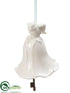 Silk Plants Direct Bird Bell Ornament - White - Pack of 6