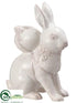 Silk Plants Direct Ceramic Bunny Candleholder - Cream - Pack of 8