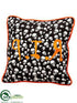 Silk Plants Direct Halloween Pillow - Black Orange - Pack of 3