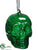 Silk Plants Direct Skull Ornament - Green - Pack of 12