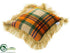 Silk Plants Direct Plaid Pillow - Orange Green - Pack of 2