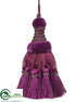Silk Plants Direct Rhinestone Tassel Ornament - Purple Black - Pack of 6