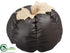 Silk Plants Direct Faux Leather Pumpkin - Black Beige - Pack of 2