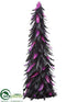 Silk Plants Direct Feather Cone Topiary - Black Purple - Pack of 6