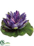 Silk Plants Direct Floating Water Lily Flower Head - Blue - Pack of 24