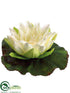 Silk Plants Direct Floating Water Lily Flower Head - Cream - Pack of 24