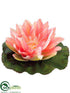Silk Plants Direct Floating Water Lily Flower Head - Pink - Pack of 24