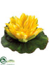 Silk Plants Direct Floating Water Lily Flower Head - Yellow - Pack of 24