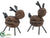 Silk Plants Direct Walnut Reindeer - Brown - Pack of 2