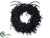 Silk Plants Direct Feather Wreath - Black - Pack of 3