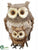 Owl With Baby Owl - Gray Brown - Pack of 2