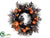 Glitter Jack-O-Lantern, Pumpkin Pine Wreath - Orange Black - Pack of 2