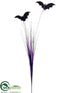Silk Plants Direct Bats Grass Bush - Black Purple - Pack of 12