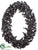 Oak Leaf Wreath - Black Glittered - Pack of 2