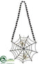 Silk Plants Direct Spider Web Ornament - Black Gold - Pack of 8