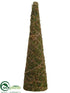 Silk Plants Direct Moss Cone Topiary - Green - Pack of 6