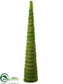 Silk Plants Direct Moss Cone Topiary - Green - Pack of 4