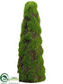 Silk Plants Direct Moss Cone Topiary - Green - Pack of 2