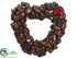 Silk Plants Direct Heart Wreath - Chocolate Red - Pack of 1