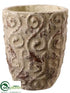 Silk Plants Direct Paper Mache Pot - Brown Whitewashed - Pack of 2