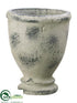 Silk Plants Direct Footed Terra Cotta Urn - Cream Antique - Pack of 3