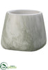 Silk Plants Direct Marble Look Terra Cotta Pot - White - Pack of 12