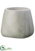 Silk Plants Direct Marble Look Terra Cotta Pot - White - Pack of 8