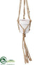 Silk Plants Direct Hanging Terra Cotta Pot - White Brown - Pack of 6