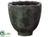 Silk Plants Direct Terra Cotta Footed Urn - Gray Green - Pack of 1