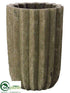 Silk Plants Direct Fluted Cement Pot - Gray - Pack of 1