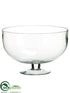 Silk Plants Direct Footed Glass Bowl - Clear - Pack of 2
