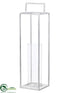 Silk Plants Direct Metal, Glass Candleholder - White Clear - Pack of 4