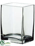 Silk Plants Direct Glass Cube Vase - Clear - Pack of 1