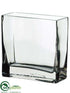 Silk Plants Direct Glass Cube Vase - Clear - Pack of 1