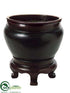 Silk Plants Direct China Bowl - Black Brown - Pack of 1
