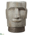 Silk Plants Direct Moai Face Planter - Brown  - Pack of 1