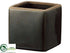 Silk Plants Direct Ceramic Cube Planter - Charcoal - Pack of 12