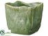 Silk Plants Direct Ceramic Organic Square Pot - Green - Pack of 6