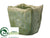Ceramic Organic Square Pot - Green - Pack of 2