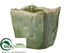 Silk Plants Direct Ceramic Organic Square Pot - Green - Pack of 2