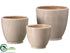 Silk Plants Direct Round Ceramic Pot - Beige - Pack of 3
