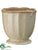 Silk Plants Direct Rimmed Ceramic Pot - Beige - Pack of 6