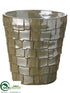 Silk Plants Direct Shingle Ceramic Vase - Ivory Gray - Pack of 1