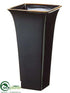 Silk Plants Direct Square Tall Vase - Black Brown - Pack of 1