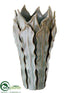 Silk Plants Direct Ceramic Leaf Vase - Green - Pack of 1