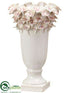Silk Plants Direct Ceramic Vase - White Pink - Pack of 1