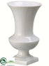 Silk Plants Direct Ceramic Footed Urn - White - Pack of 1