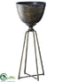 Silk Plants Direct Metal Planter - Gray Antique - Pack of 1